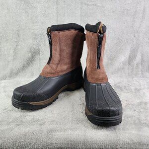 Womens ComforTemp Brown Suede Rubber Sole Winter Duck Boots Steel Shank Size 10